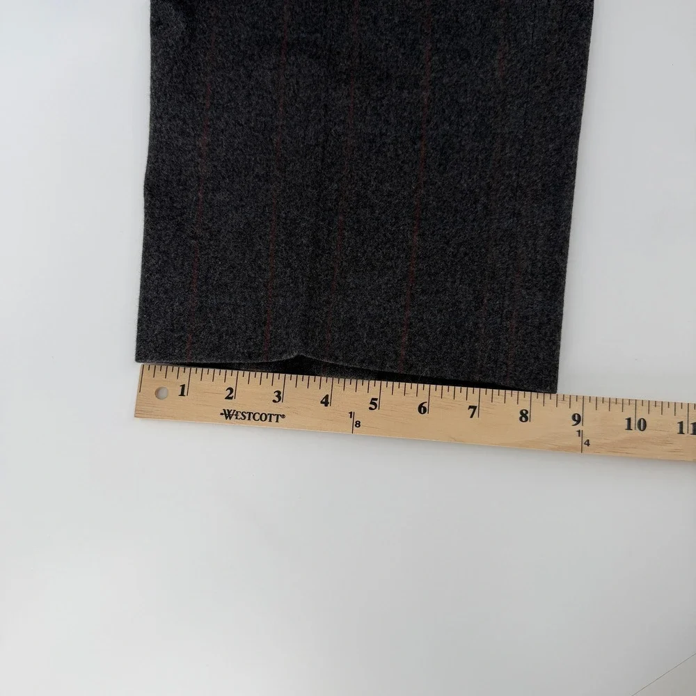 Barry Bricken Trousers 27x30 Charcoal Gray Virgin Wool Pleated Pinstripe Pants